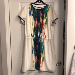 Vince Camuto White Dress with Paint Strokes